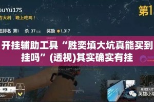 开挂辅助工具“胜奕填大坑真能买到挂吗”(透视)其实确实有挂