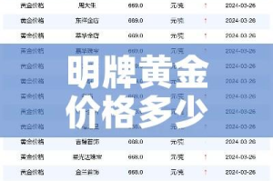 明牌黄金价格多少一克:明牌黄金价格查询今日