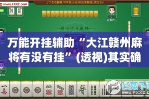 万能开挂辅助“大江赣州麻将有没有挂”(透视)其实确实有挂