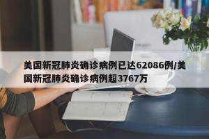 美国新冠肺炎确诊病例已达62086例/美国新冠肺炎确诊病例超3767万