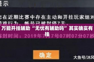 万能开挂辅助“无忧有辅助吗”其实确实有挂