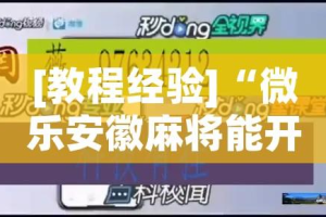 [教程经验]“微乐安徽麻将能开挂吗”透视开挂辅助教程