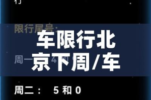 车限行北京下周/车限行北京下周可以开吗