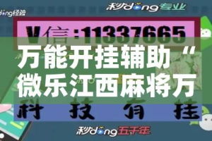 万能开挂辅助“微乐江西麻将万能开挂器”透视开挂辅助教程