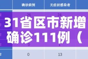 31省区市新增确诊111例（31省区市新增确诊病例3例）