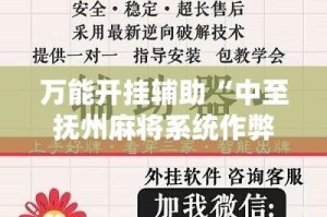 万能开挂辅助“中至抚州麻将系统作弊辅助工具”其实确实有挂