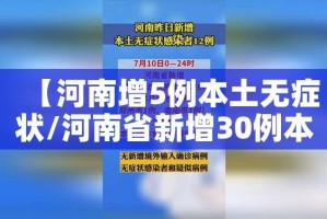 【河南增5例本土无症状/河南省新增30例本土无症状】