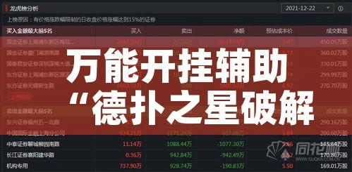 万能开挂辅助“德扑之星破解透视挂!辅助神器插件下载