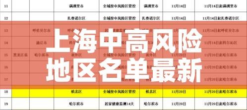 上海中高风险地区名单最新（上海中高风险地区名单最新查询）