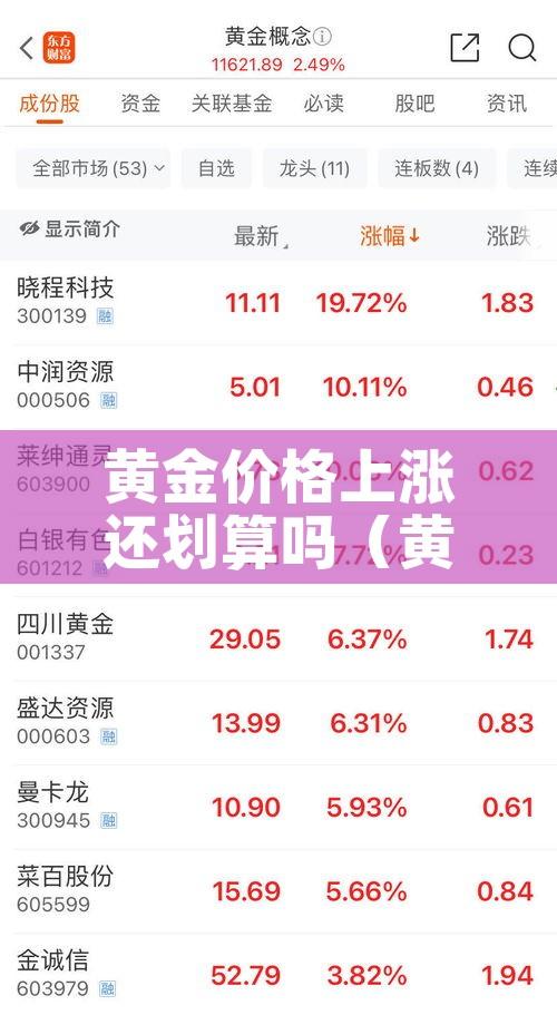 黄金价格上涨还划算吗(黄金价格上涨还划算吗现在) 黄金价格上涨还划算吗(黄金价格上涨还划算吗现在)