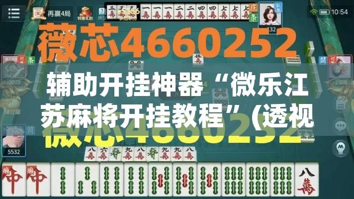 辅助开挂神器“微乐江苏麻将开挂教程”(透视挂)辅助透视教程